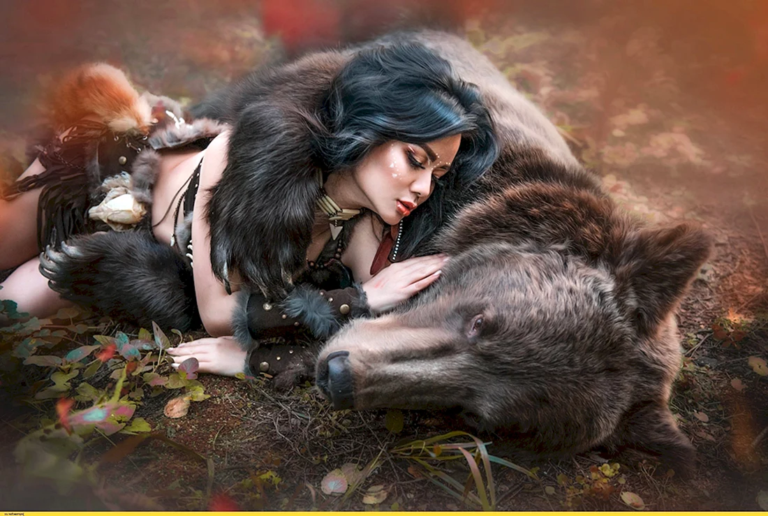 Дарья Лефлер фотосессия с волками