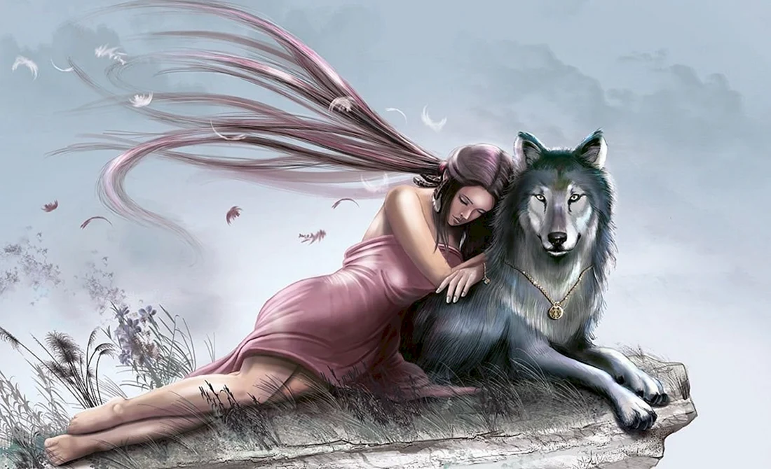 Девушка с волком
