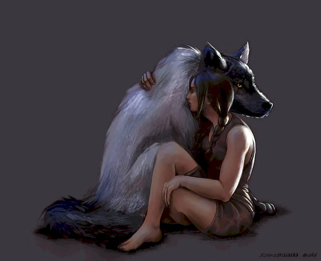 Девушка волчица арт