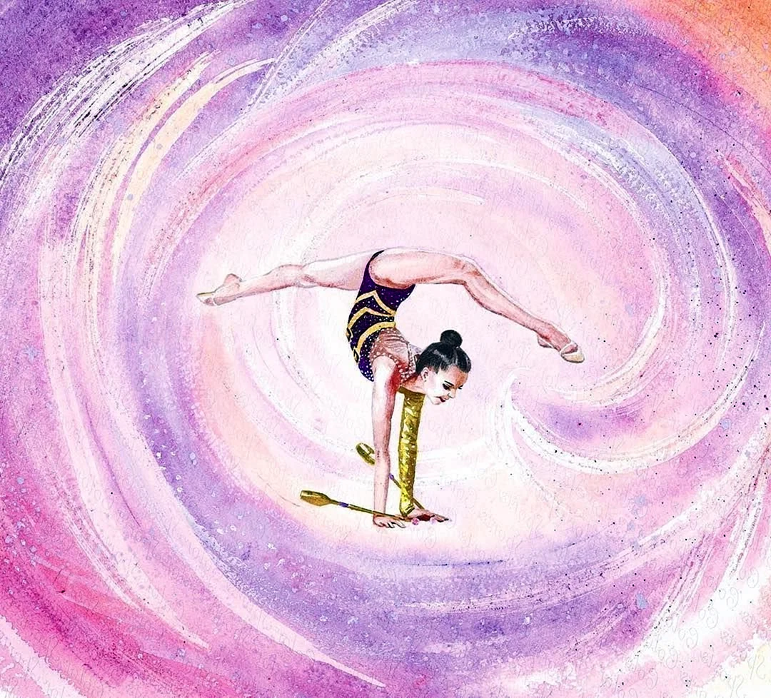Рисунок гимнастки художественной Дина Аверина