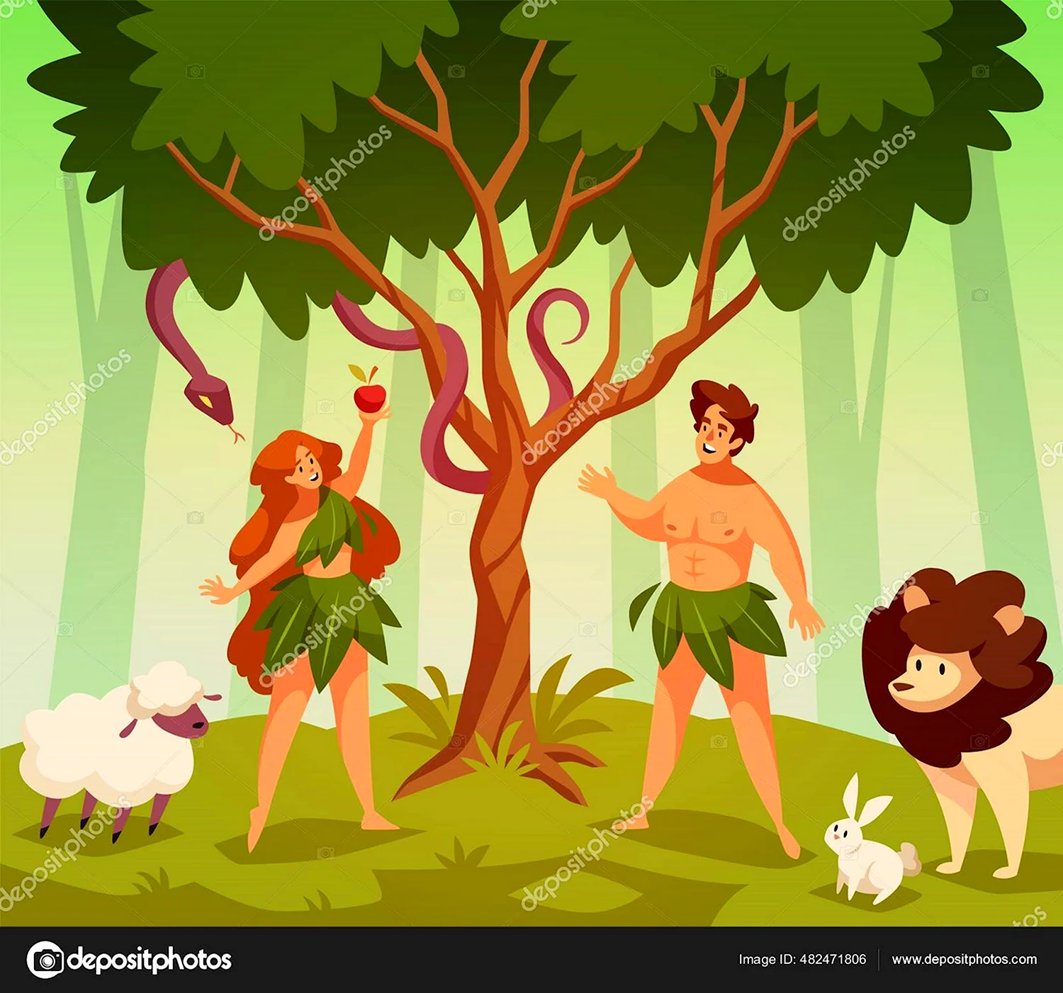Адам и ева картинки для детей