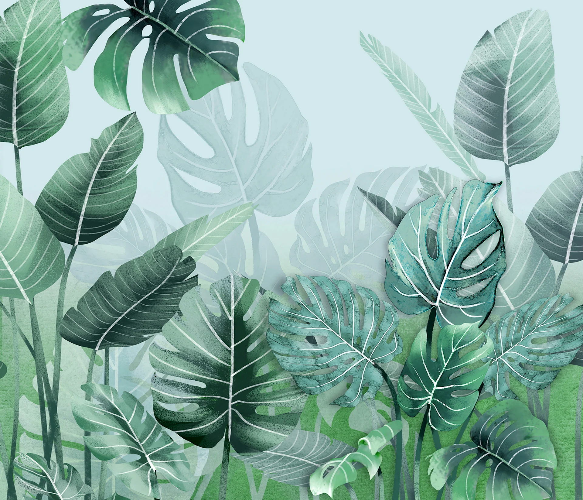Афреско тропические листья