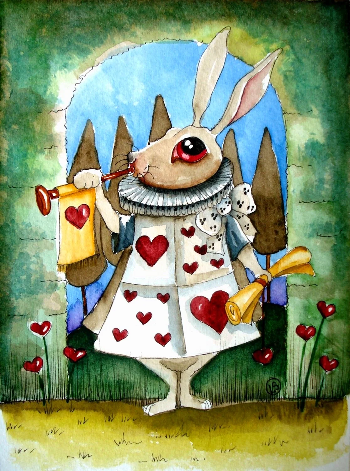 Алиса в стране чудес иллюстрации кролик