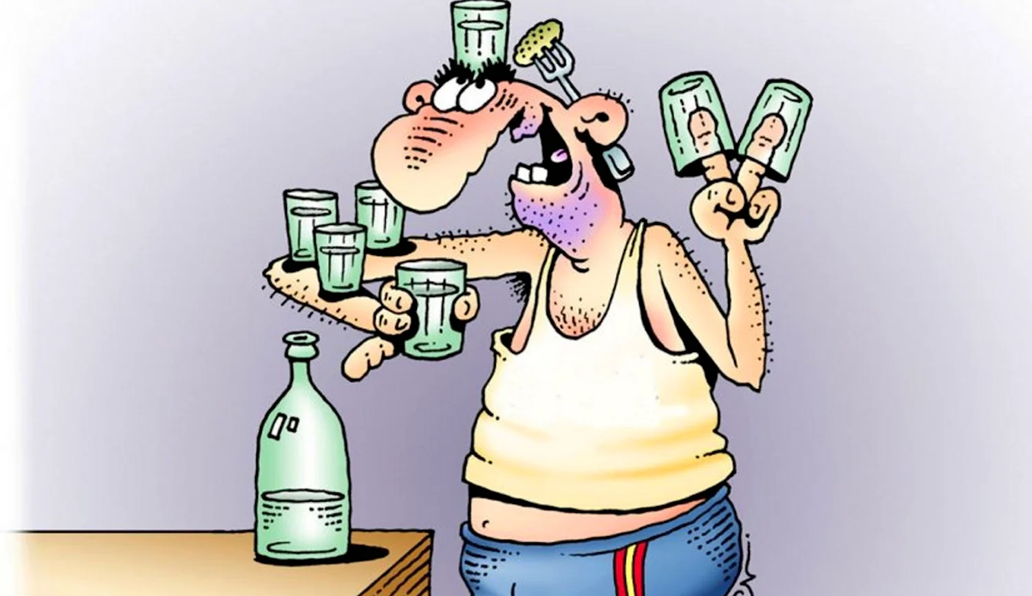 Алкоголик карикатура