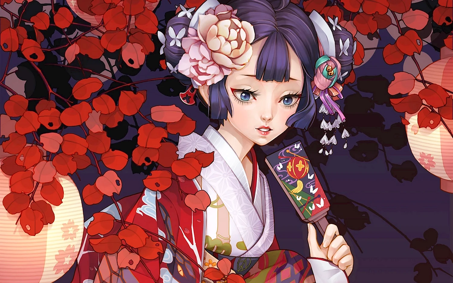 Аниме girl Kimono