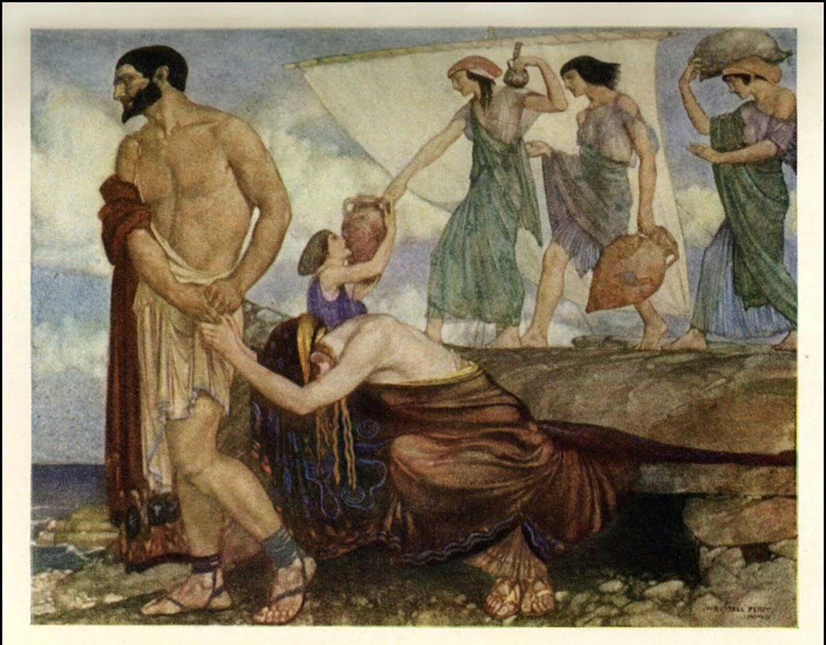 Арнольд Беклин «Одиссей и Калипсо» 1883