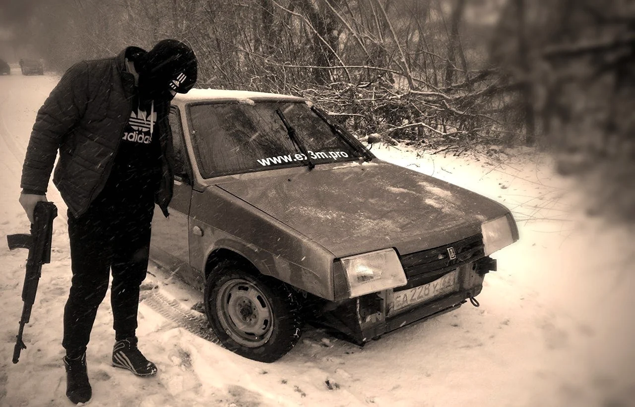 Бандит на ВАЗ 2109 зимой
