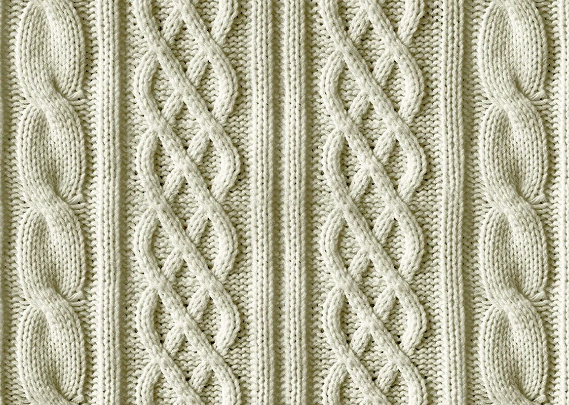 Белое вязаное полотно