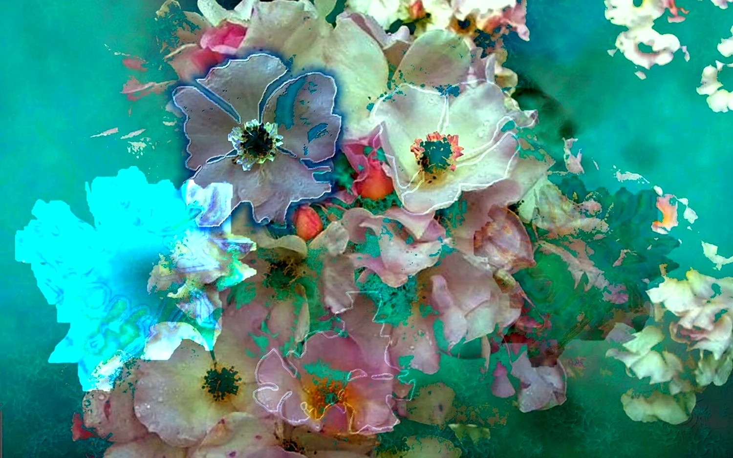 Бирюзовые цветы