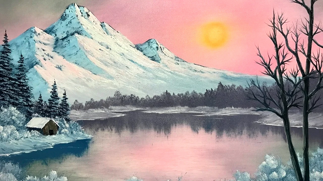 Раскраска по номерам Зимний пейзаж, А3