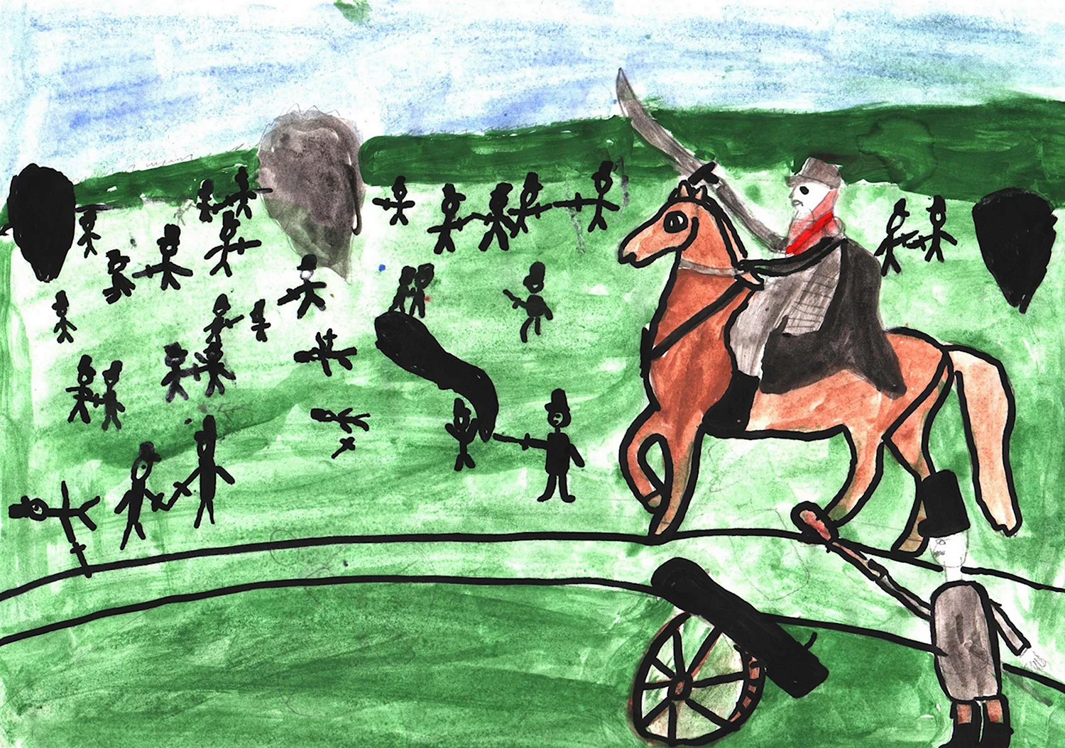 Бородинское сражение детский рисунок