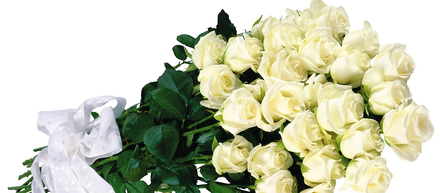 Букет белых роз с днем рождения женщине