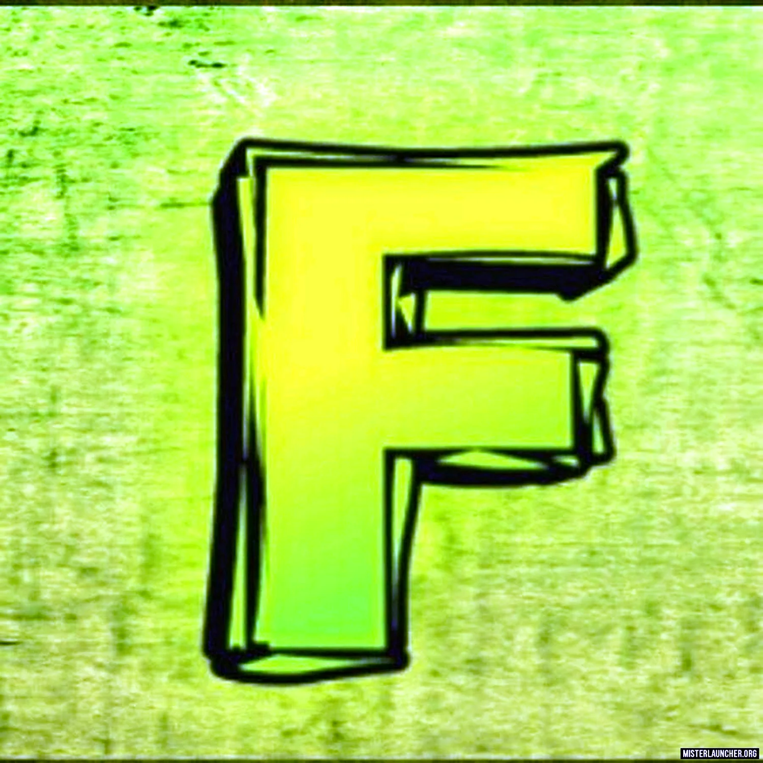 Буква f зеленая