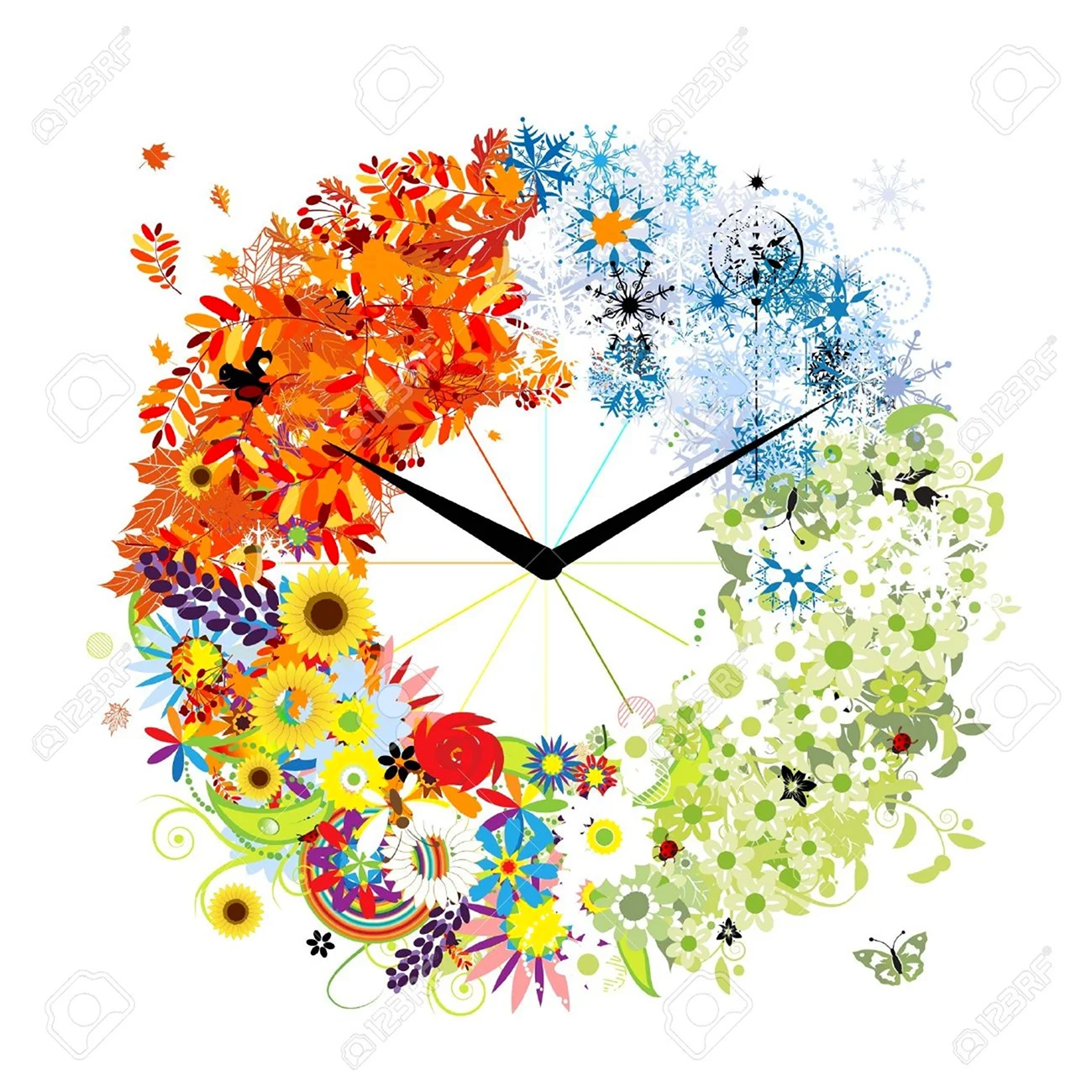Часы в виде цветка