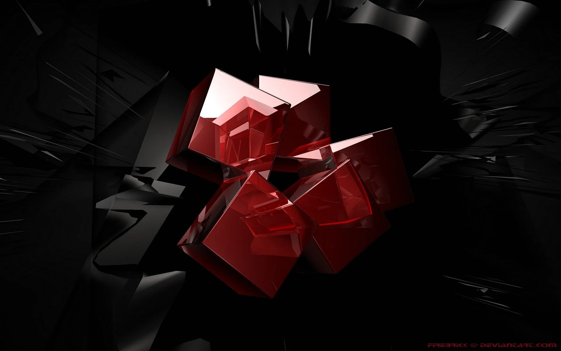 Черно красные кубики