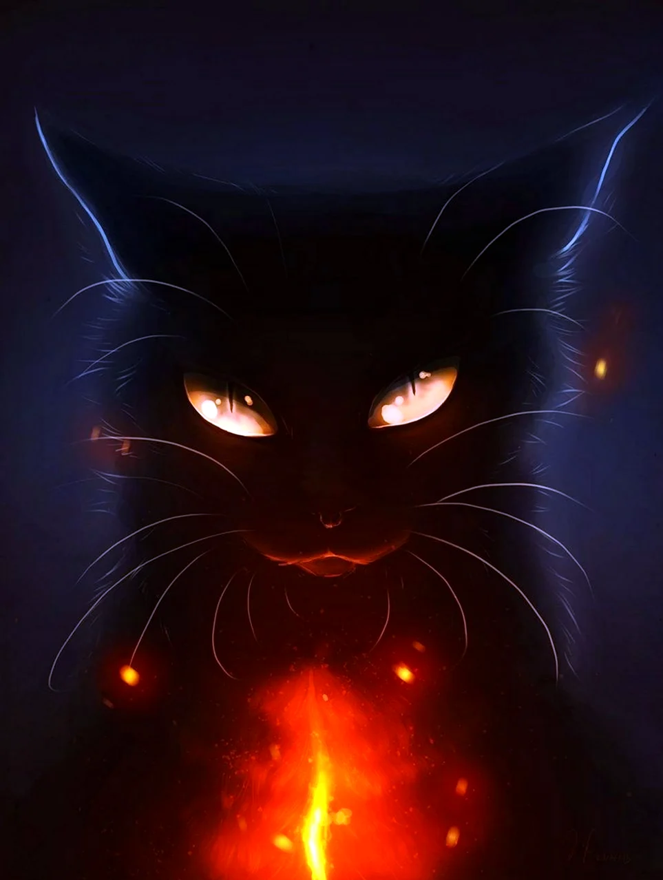 Черный кот коты Воители арт