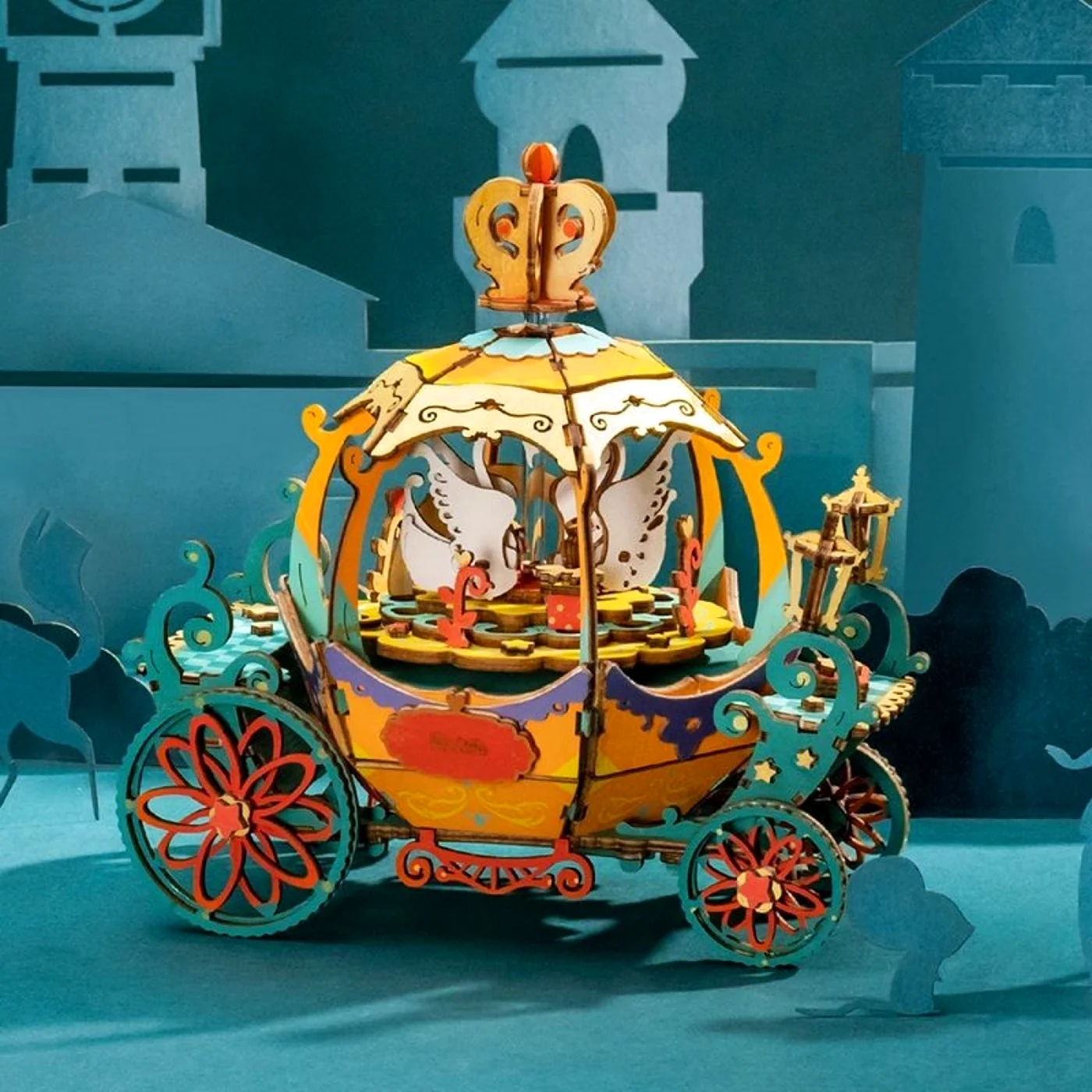 Деревянный музыкальный конструктор Robotime Сказочная карета Pumpkin Carriage