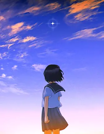 Девочка на фоне неба