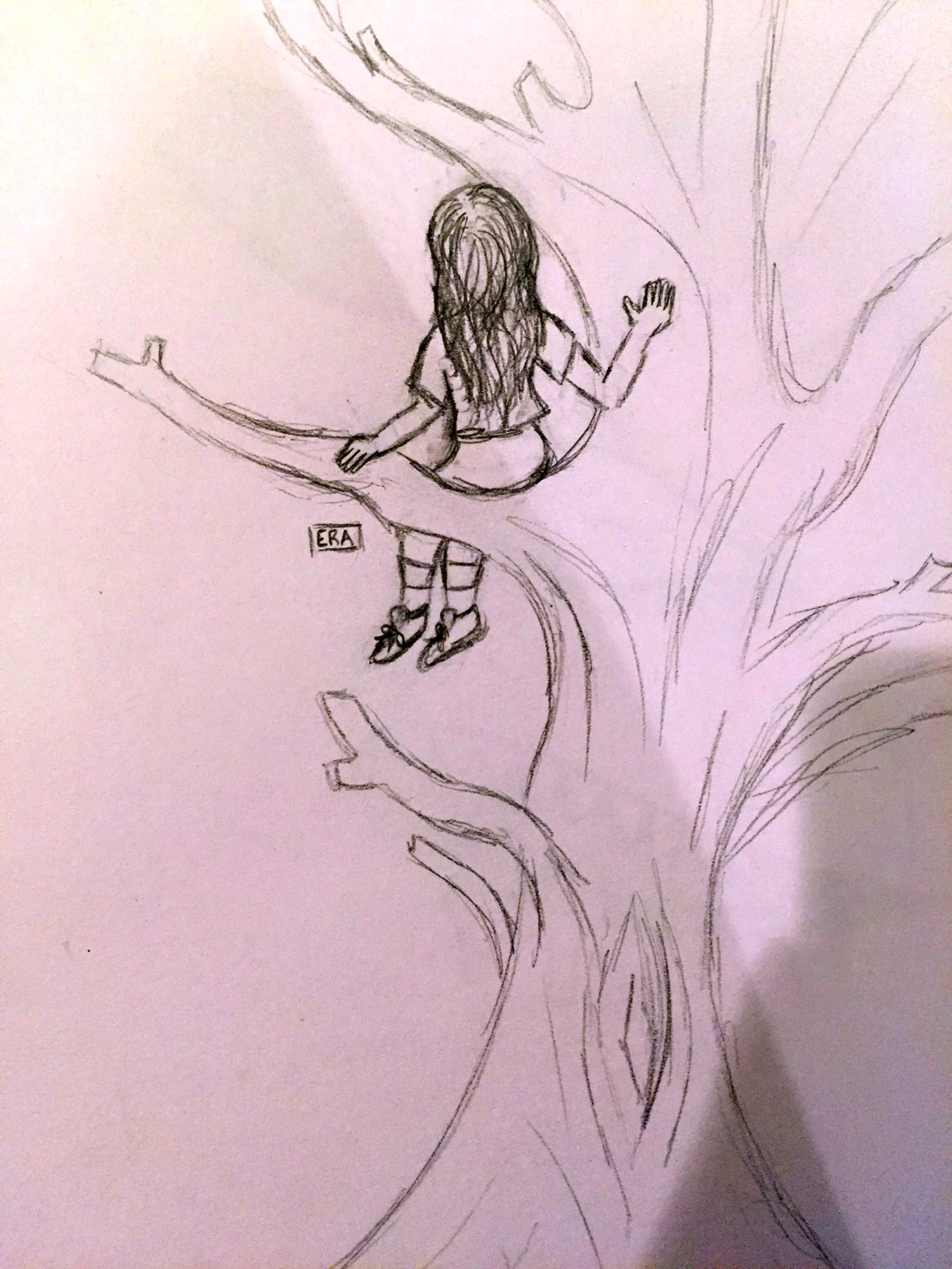 Девушка дерево рисунок