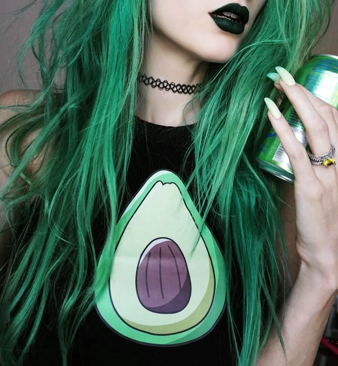 Девушка с зелеными волосами Эстетика