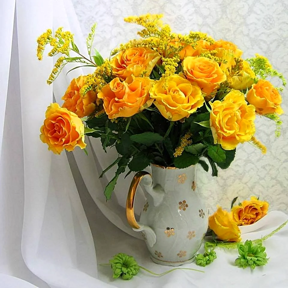 Доброе утро желтые розы