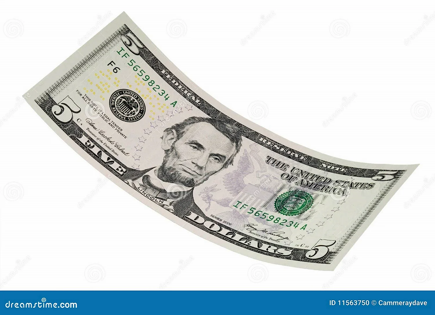 Доллар банкнота изогнутая