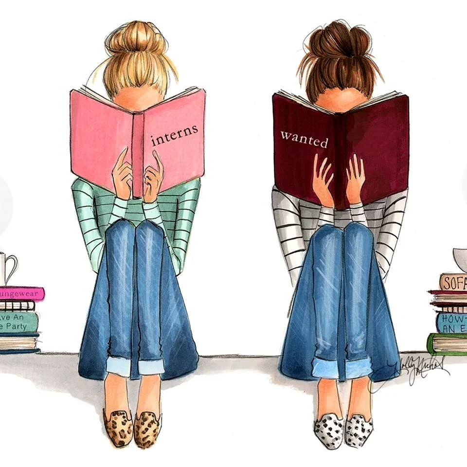 Две девочки с книжками