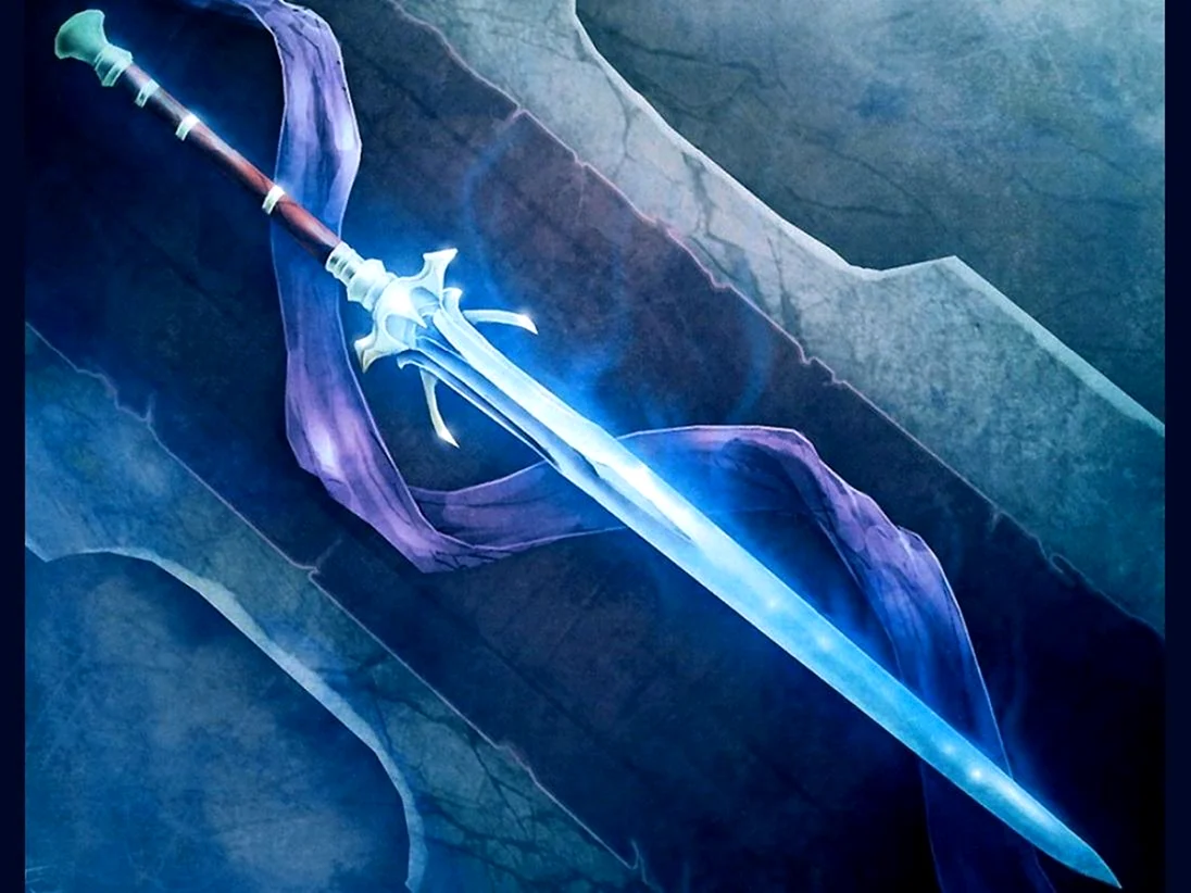 Двуручный ледяной меч арт