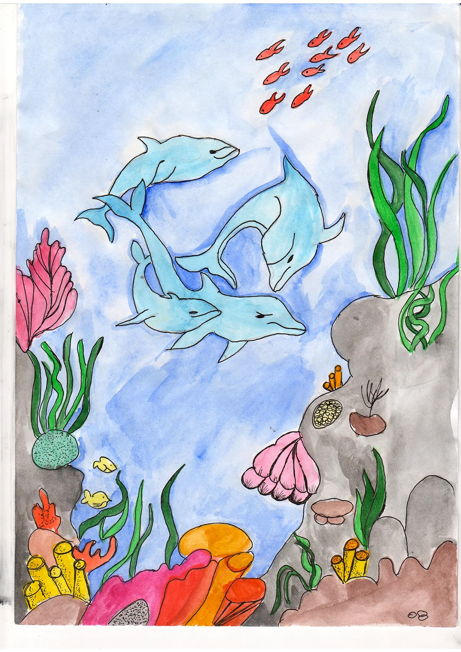 Рисунки подводного мира для срисовки (52 фото)