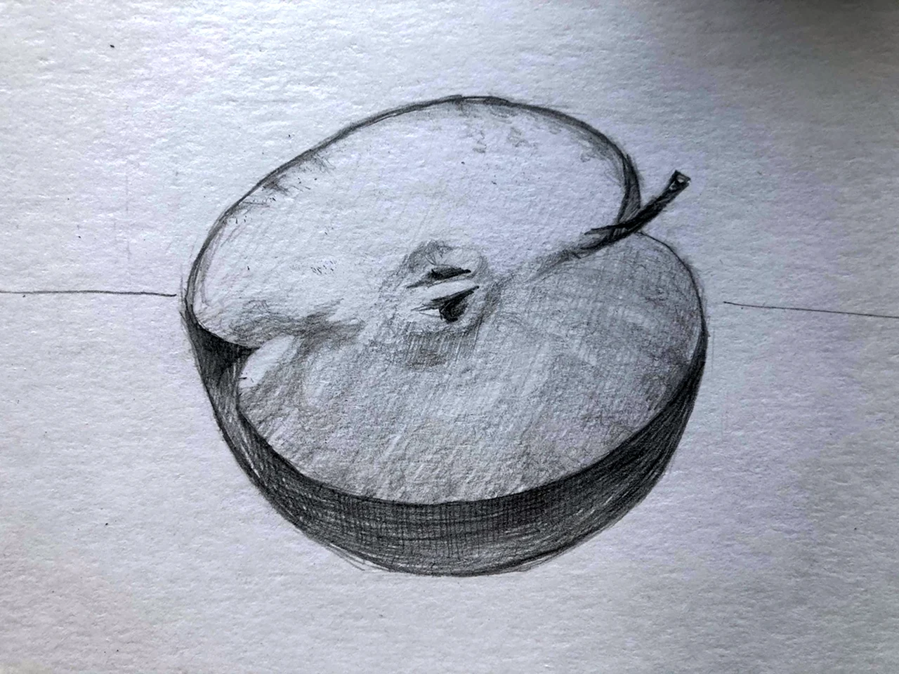 Этапы рисования яблока карандашом