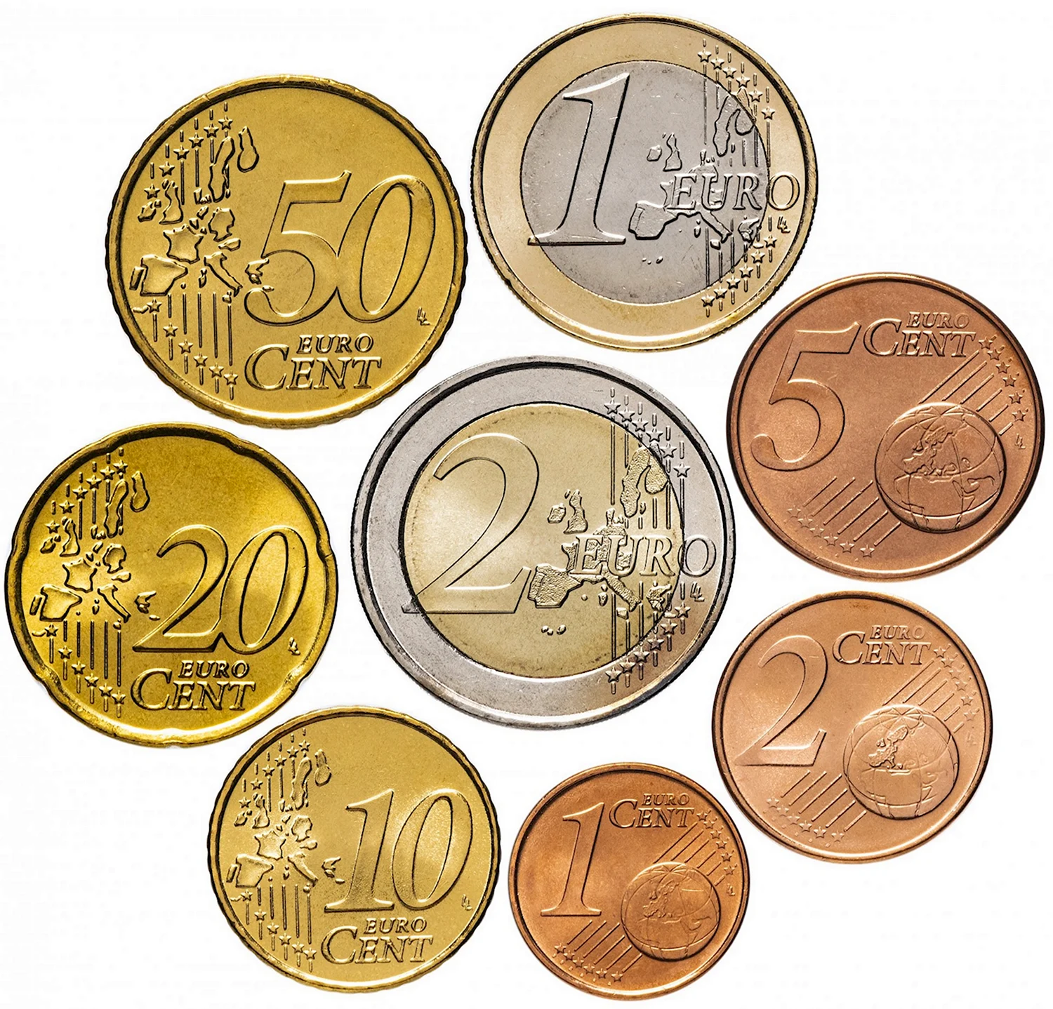 Евро монеты номинал