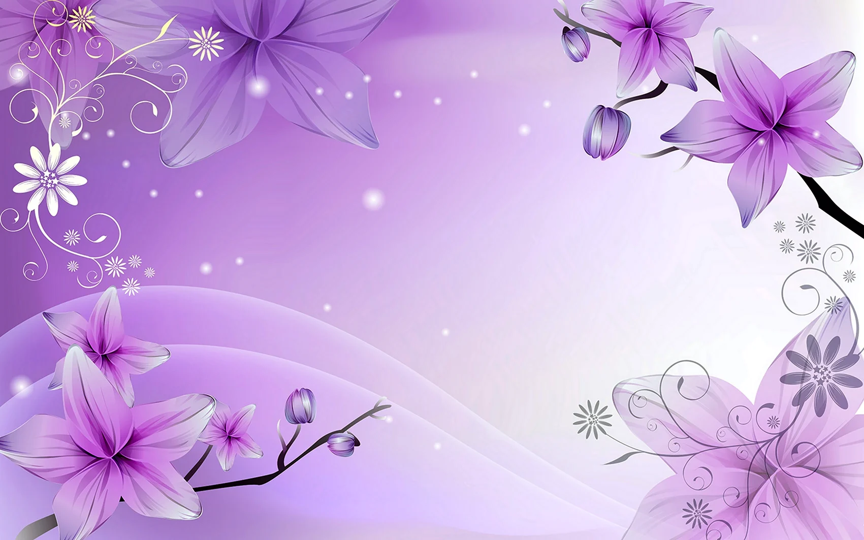 Фиолетовый фон с цветочками
