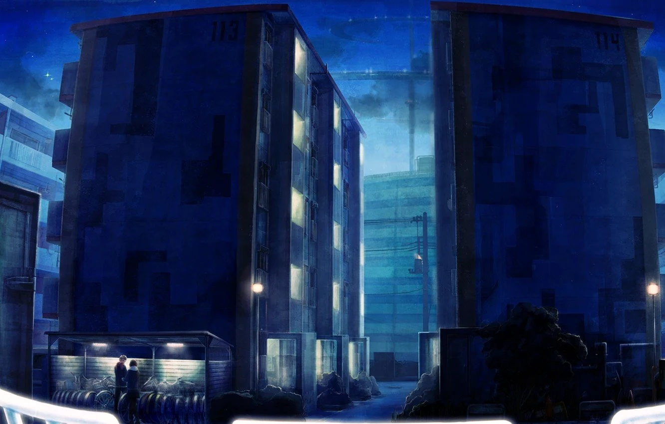 Аниме фон здание ночью (60 фото)
