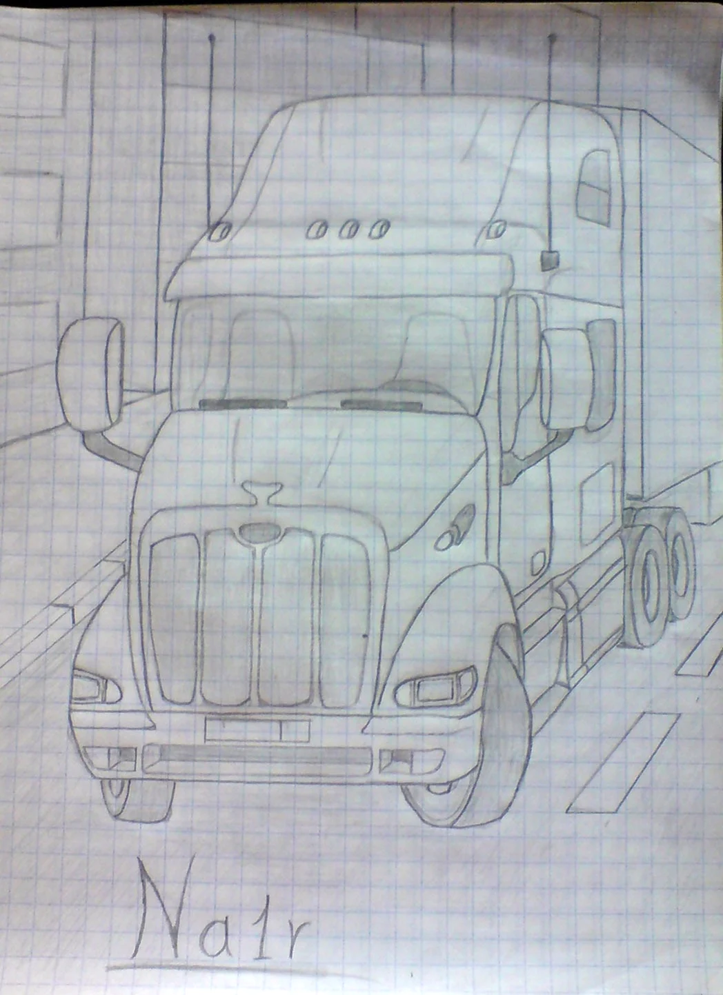 Как нарисовать грузовик карандашом поэтапно 2 | Грузовик, Рисовать, Транспорт