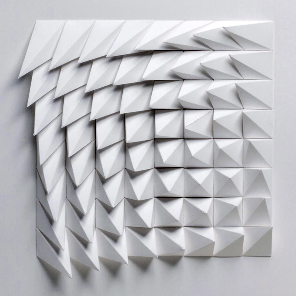 Геометрические скульптуры из бумаги Matthew Shlian