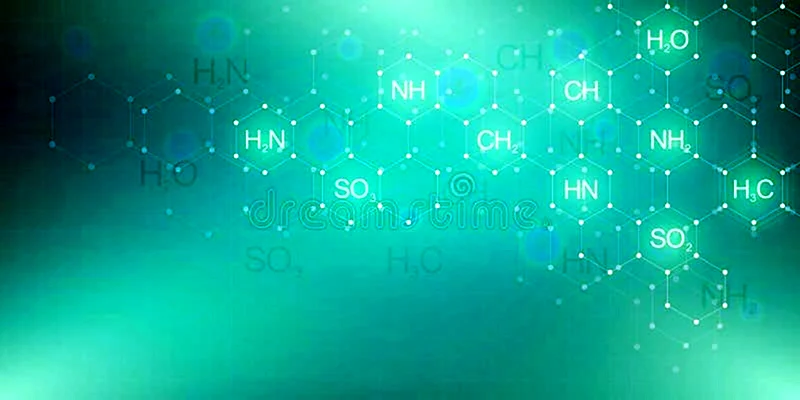 Голубой фон с химическими формулами