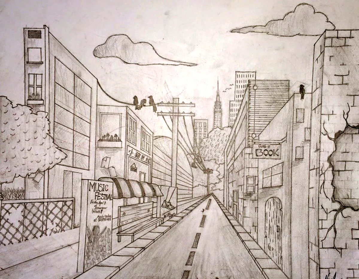 Рисунок нарисовать улицу. Город карандашом. Город рисунок карандашом. Графический городской пейзаж. Городской пейзаж карандашом.