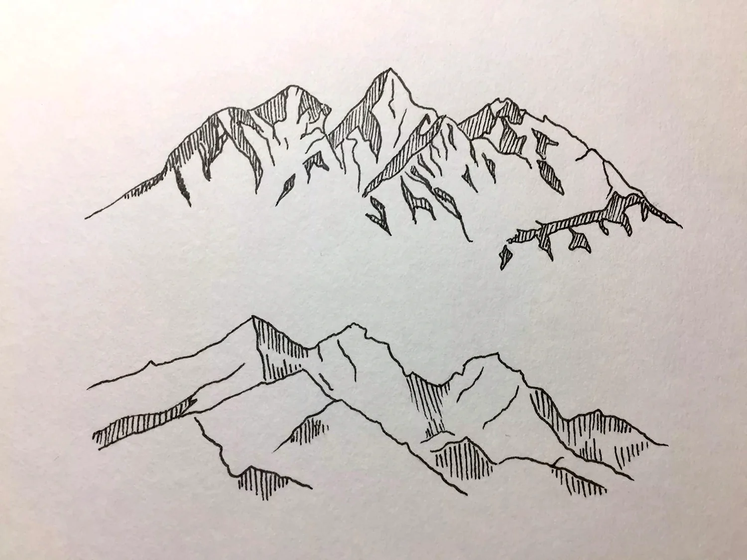 Горы Тянь Шань карандашом рисунок