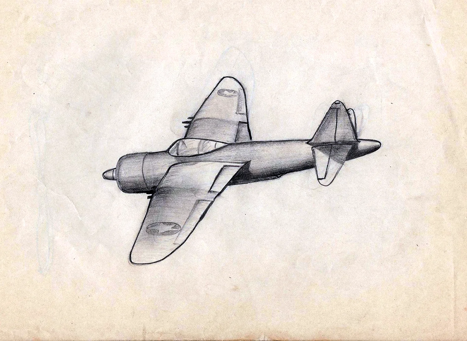 Мультяшный Военный самолет - векторизованное изображение