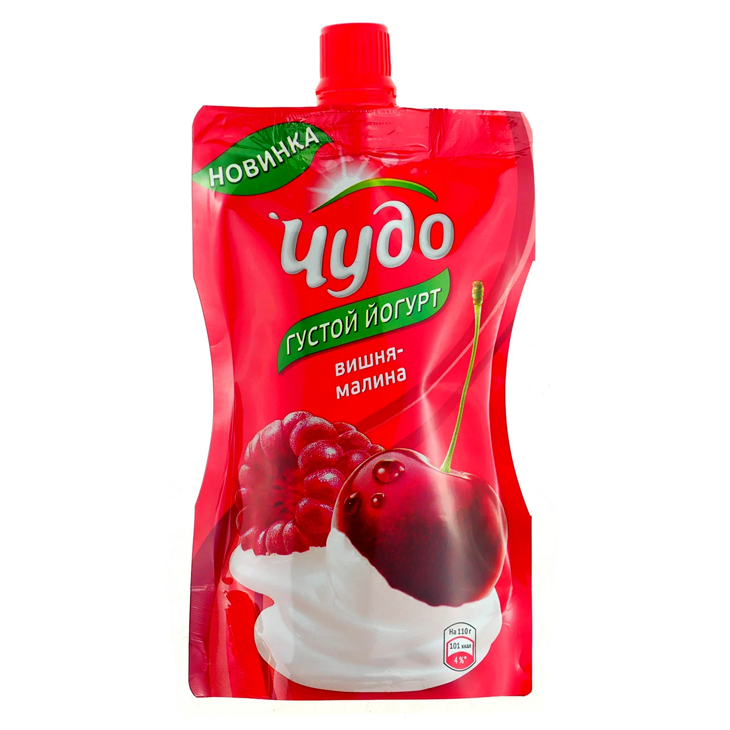 Йогурт фруктовый питьевой чудо вишня-малина 2.6 110г