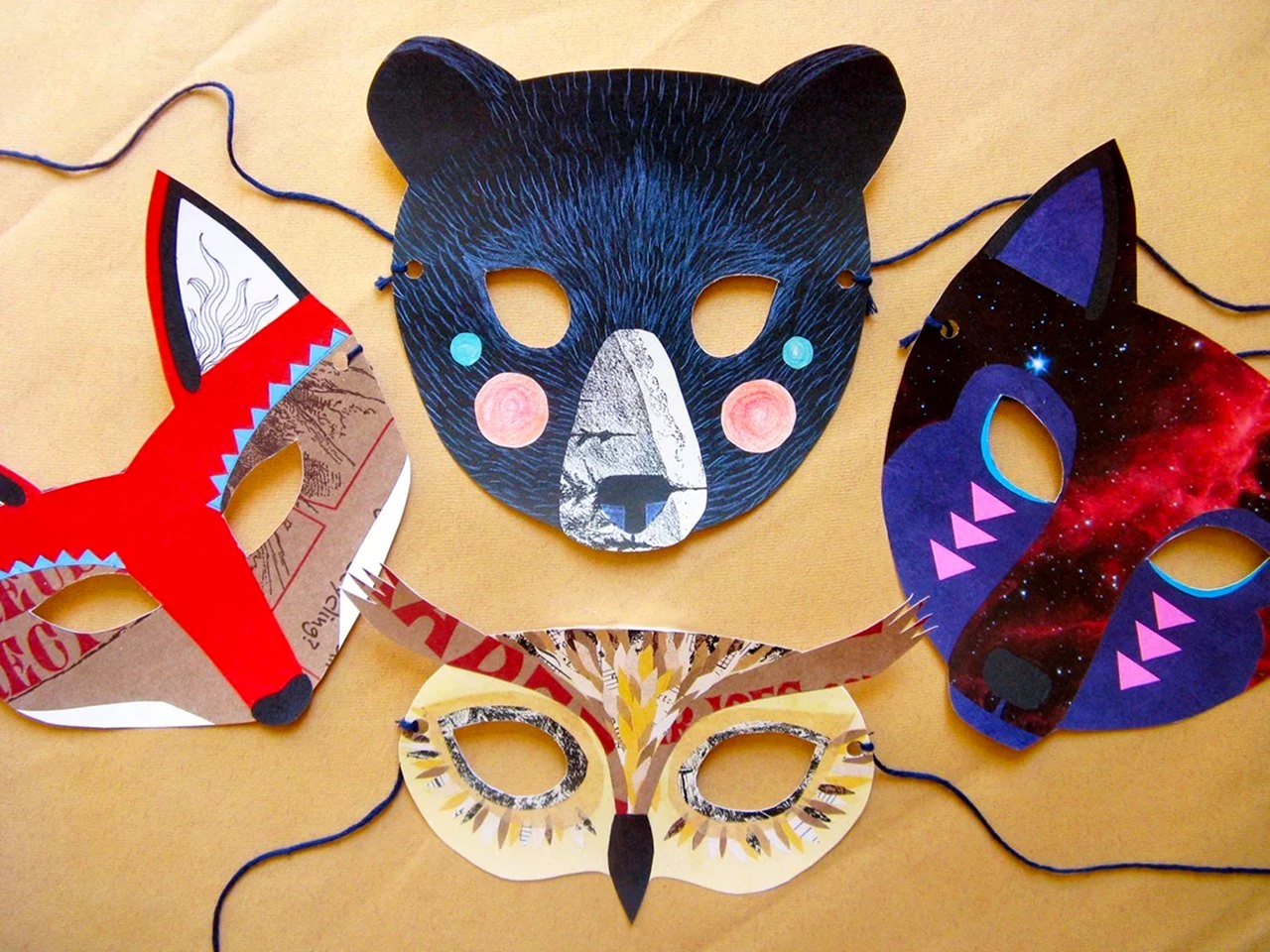 Новогодние маски к году своими руками: для детей, шаблоны