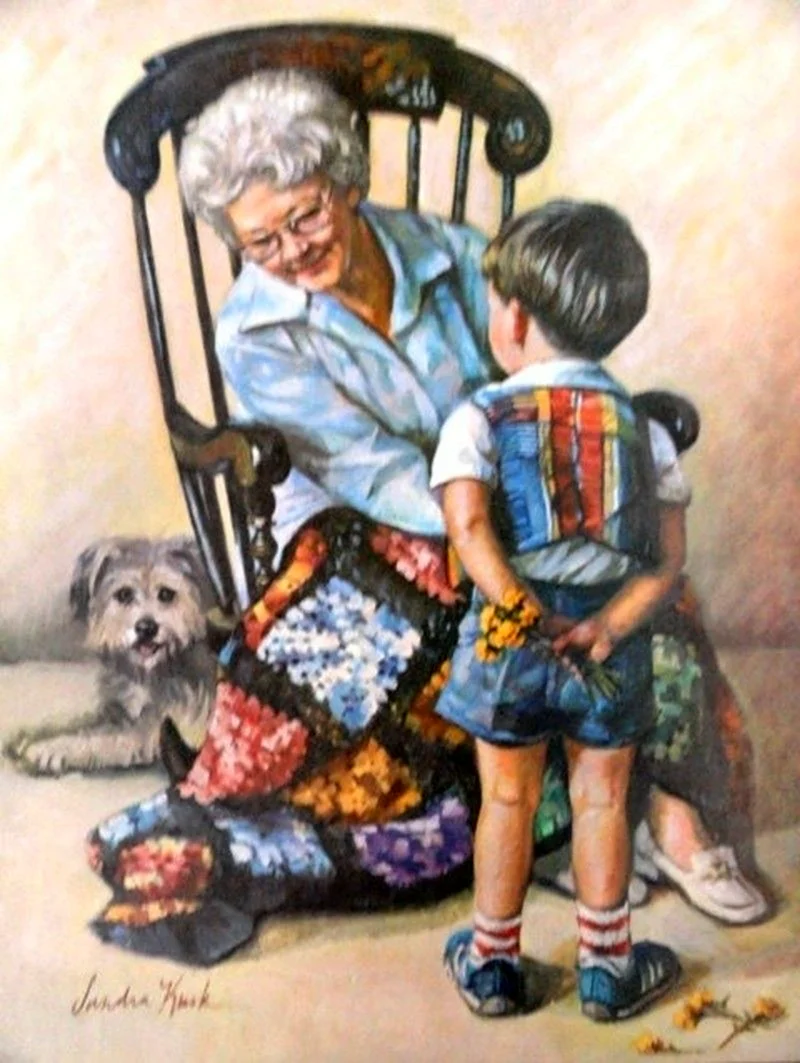 Картина бабушка и дедушка