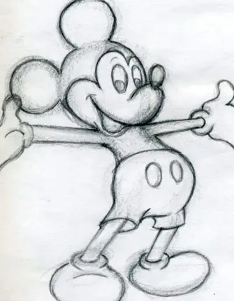 Картинки Микки Мауса для срисовки карандашом