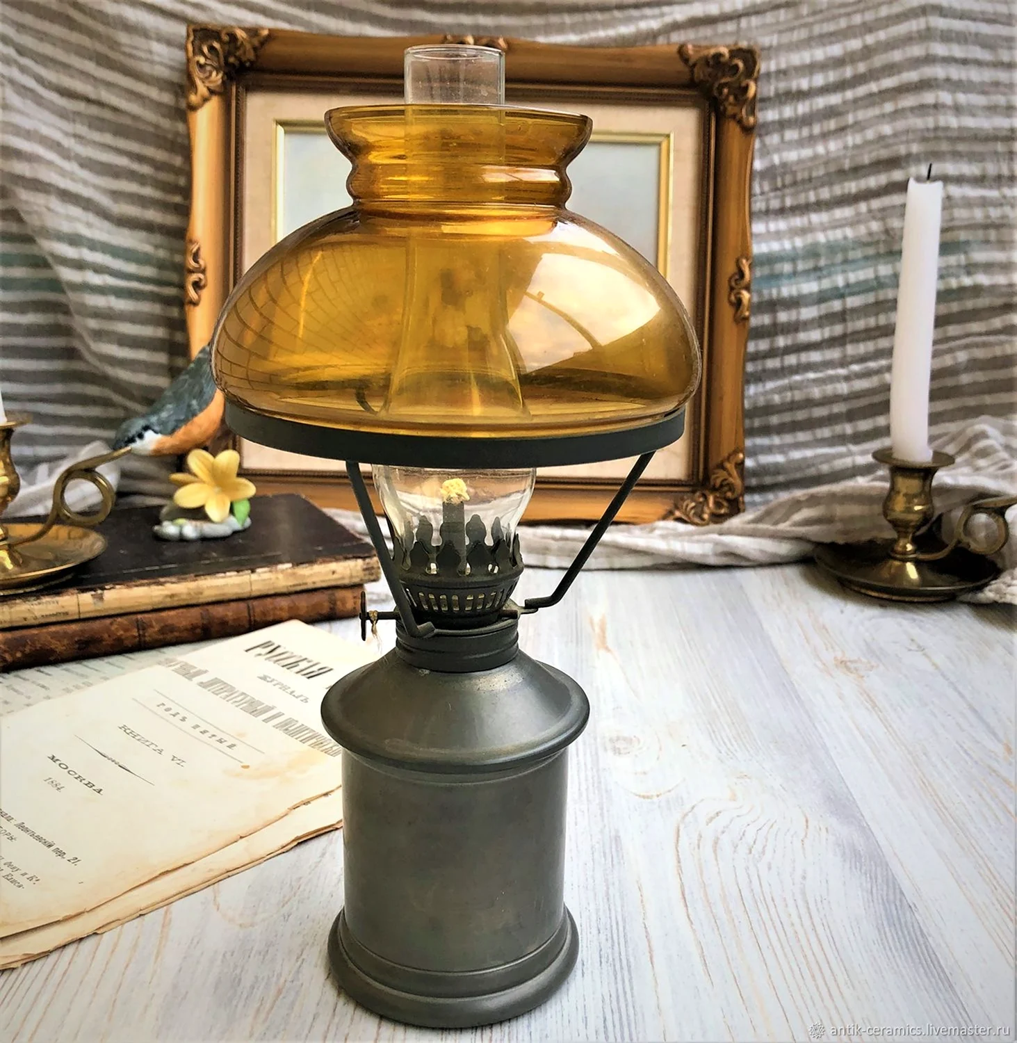 Керосиновая лампа Matador 20 зеленый абажур