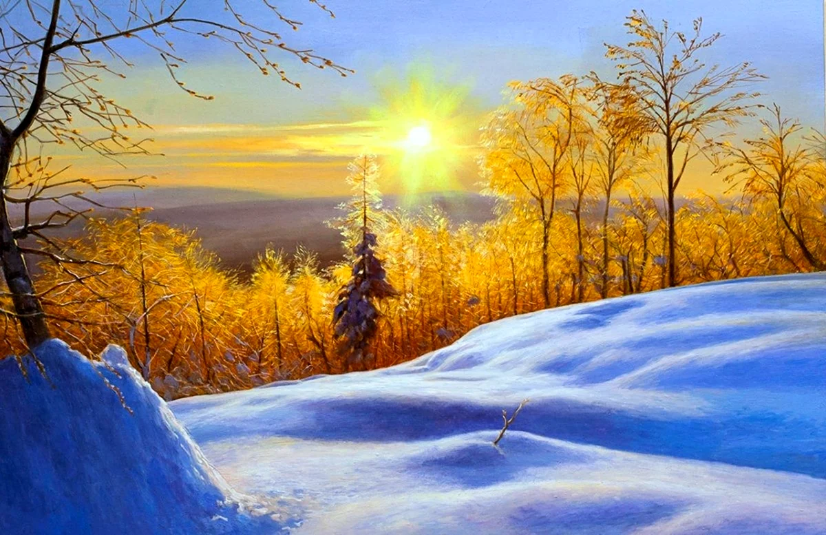 Художник Савелий Камский картины зима