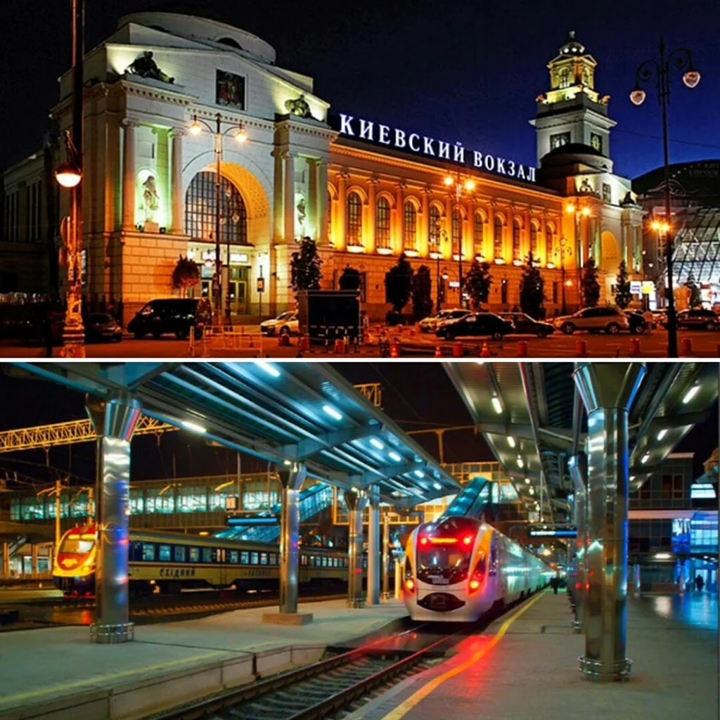 Киевский вокзал ночью