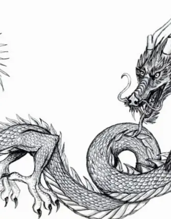 Китайский дракон эскиз лёгкий