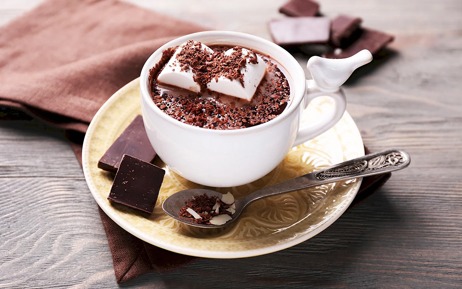 Кофе с шоколадом и маршмеллоу