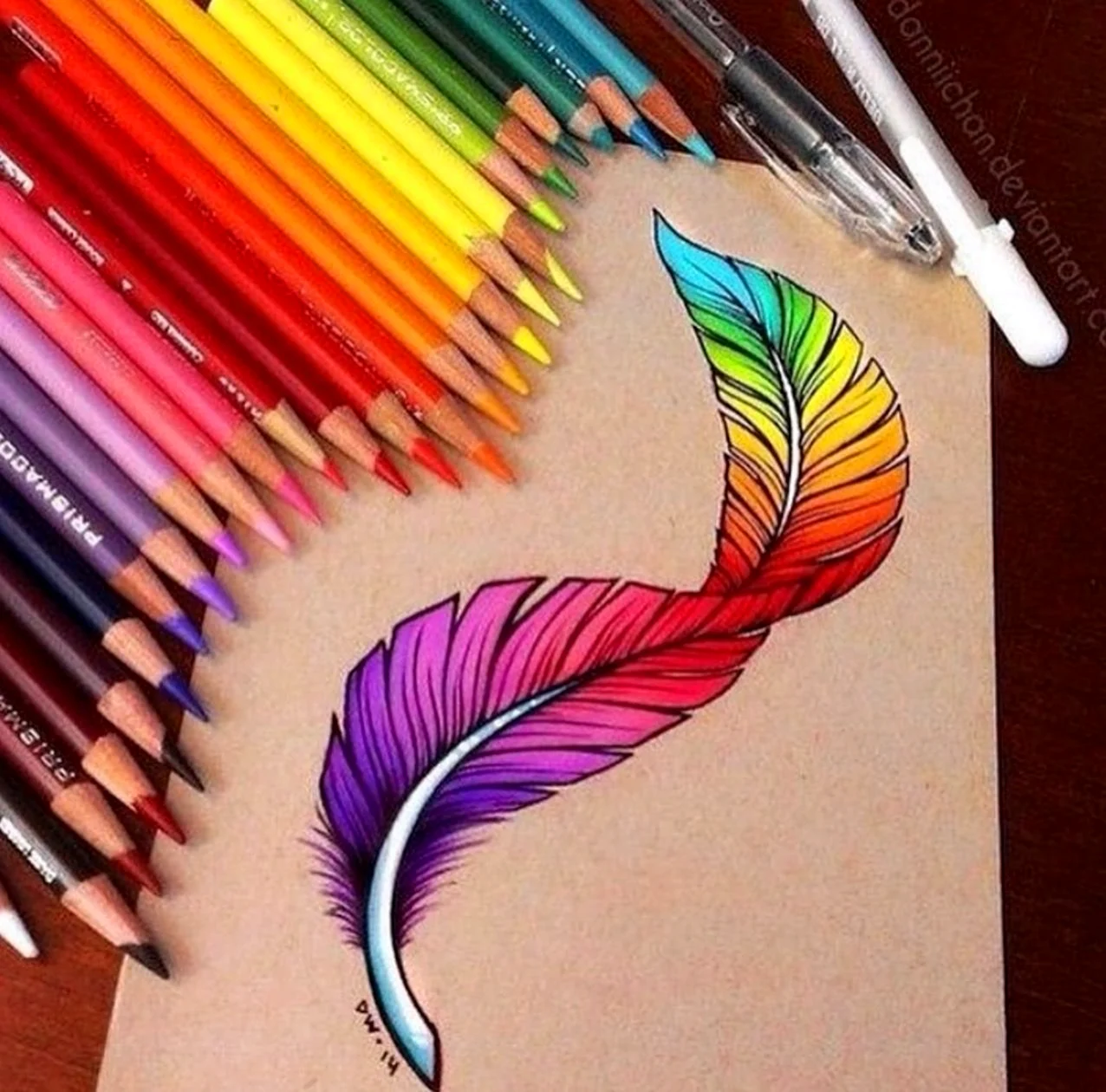 Красивые рисунки цветными карандашами