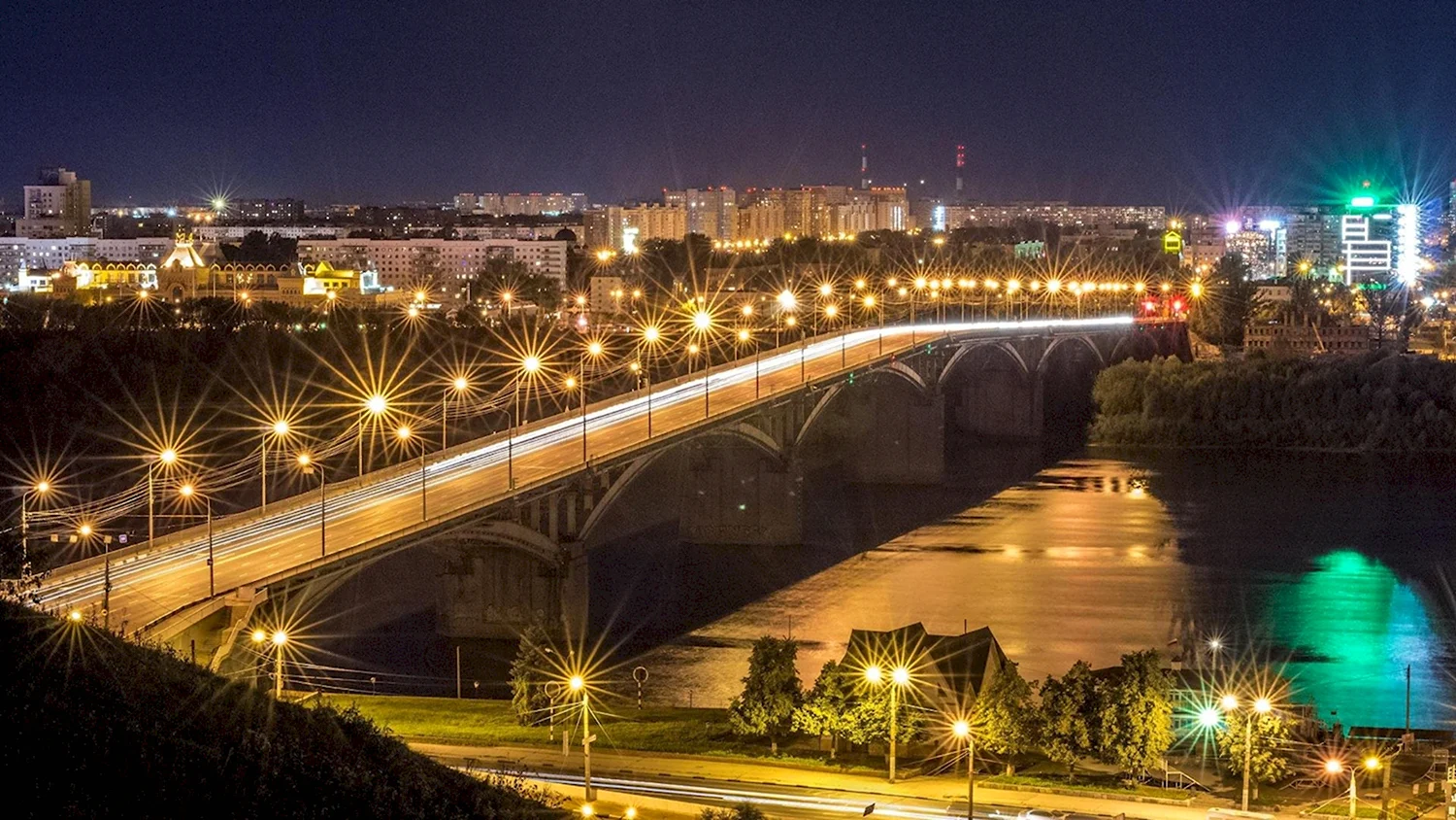 Красноярск ночной мост